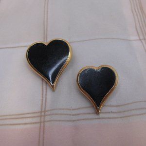 Sarah Coventry Black Magic Heart Pins